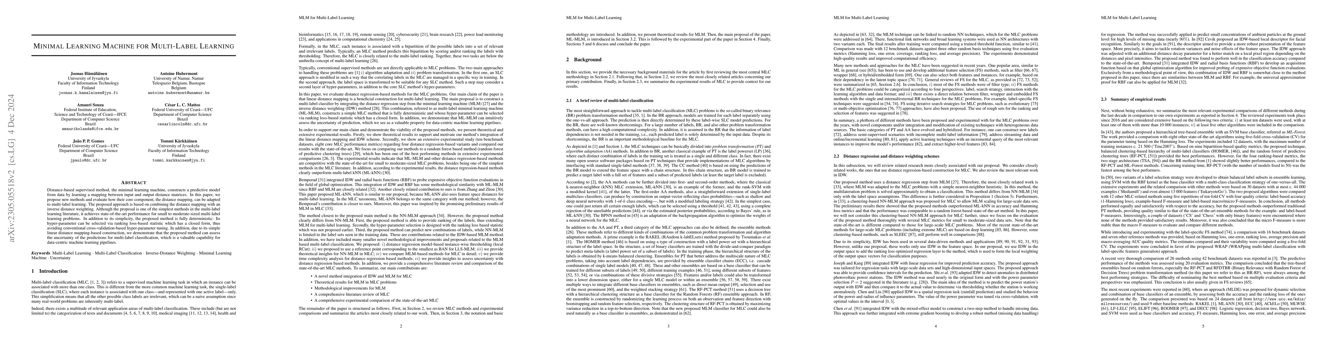 Thumbnail for Minimal Learning Machine for Multi-Label Learning