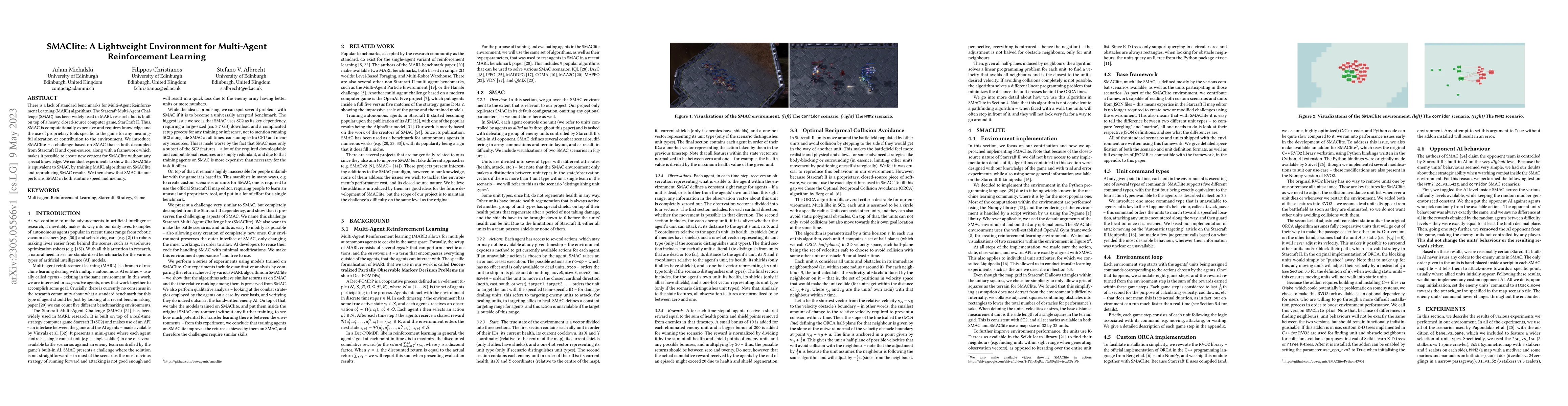 Thumbnail for SMAClite: A Lightweight Environment for Multi-Agent Reinforcement
  Learning