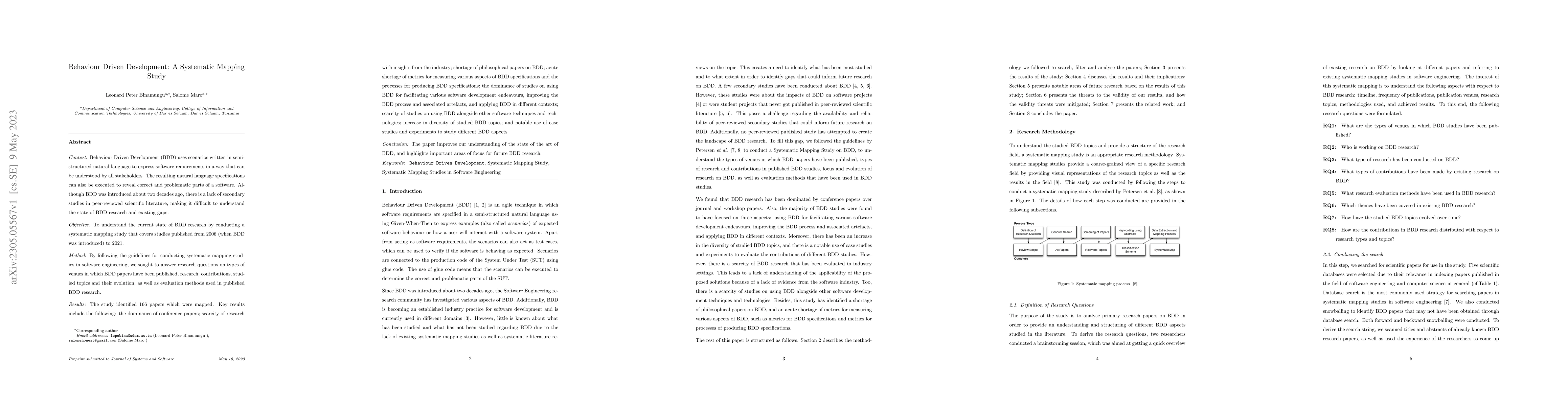 Thumbnail for Behaviour Driven Development: A Systematic Mapping Study