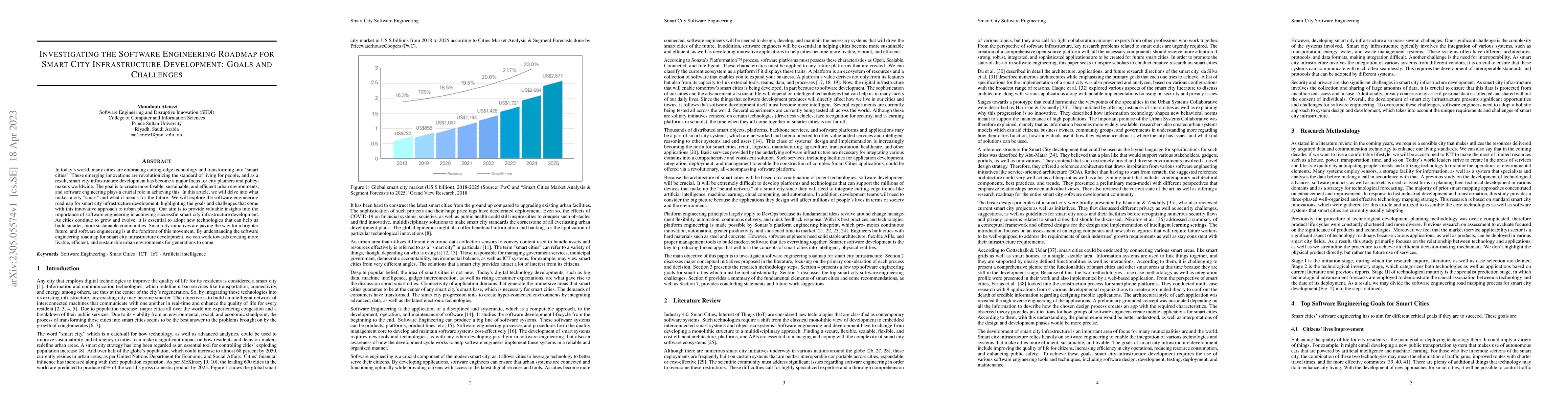 Thumbnail for Investigating the Software Engineering Roadmap for Smart City
  Infrastructure Development: Goals and Challenges