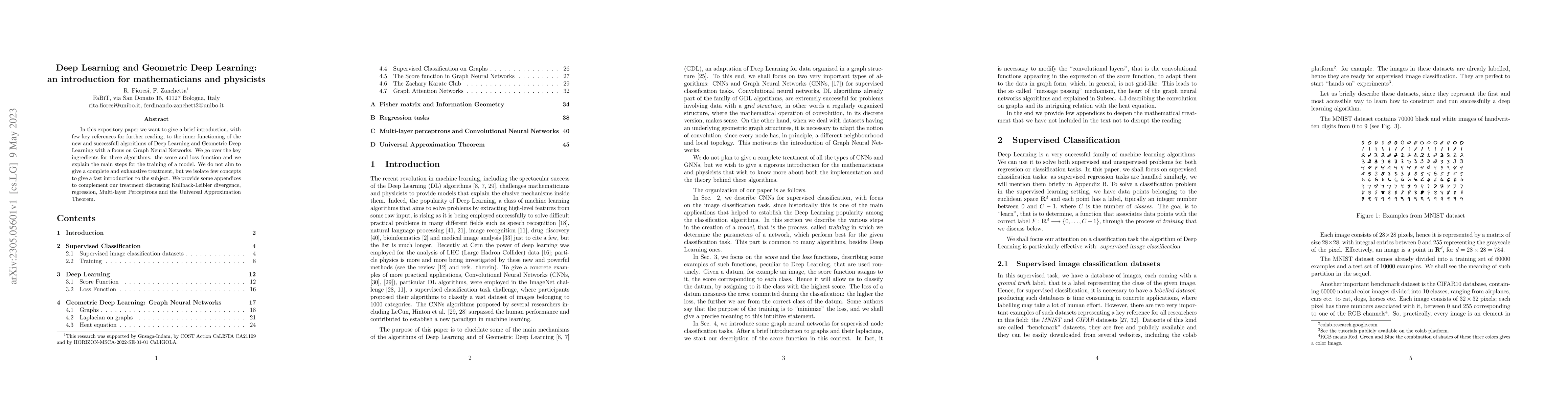 Thumbnail for Deep Learning and Geometric Deep Learning: an introduction for
  mathematicians and physicists