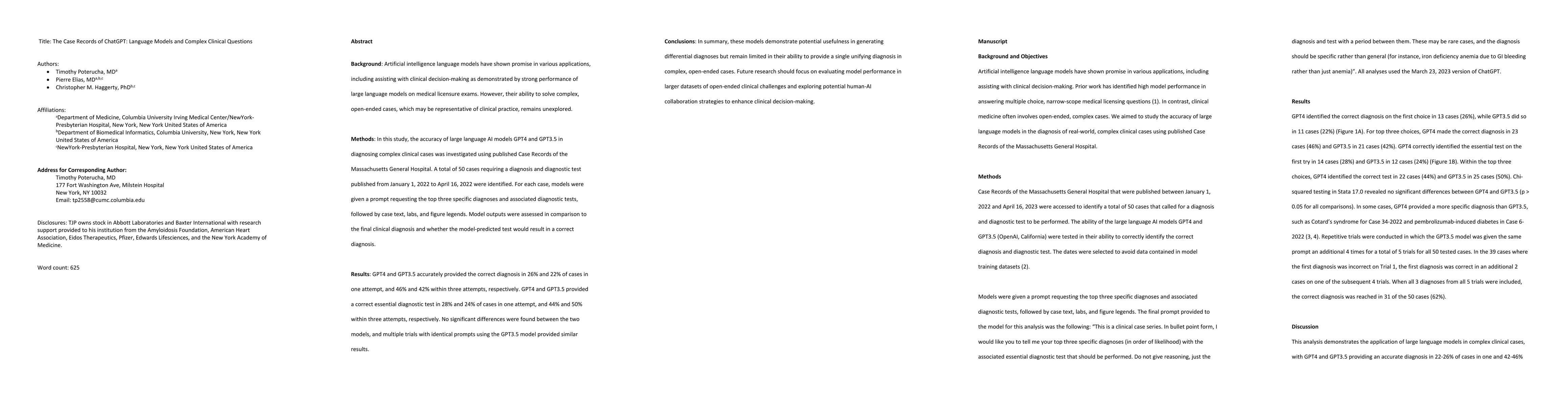 Thumbnail for The Case Records of ChatGPT: Language Models and Complex Clinical
  Questions