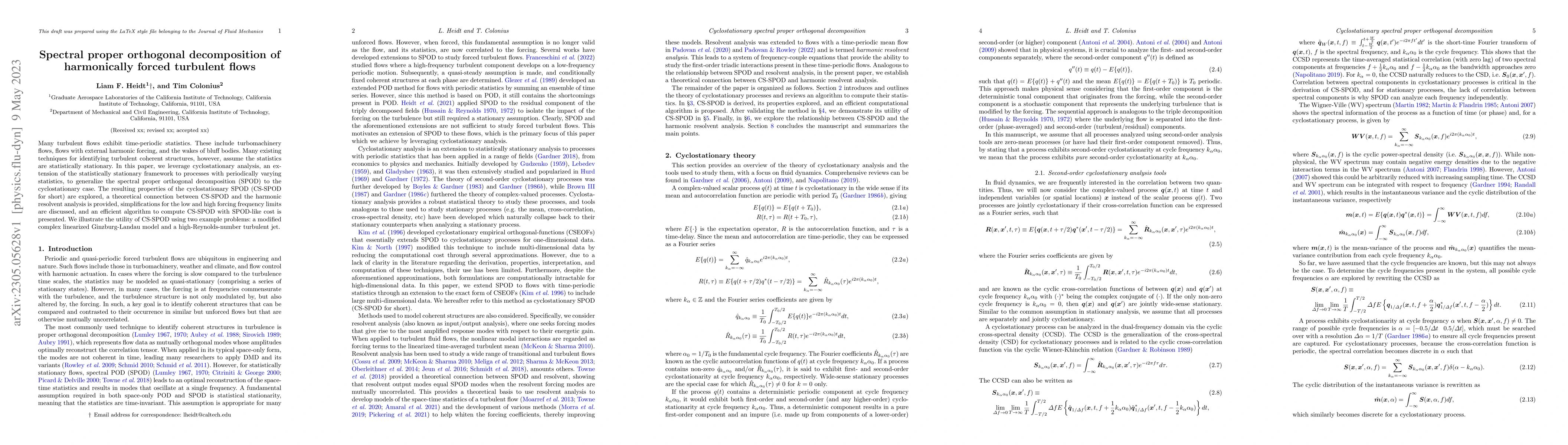 Thumbnail for Spectral proper orthogonal decomposition of harmonically forced
  turbulent flows