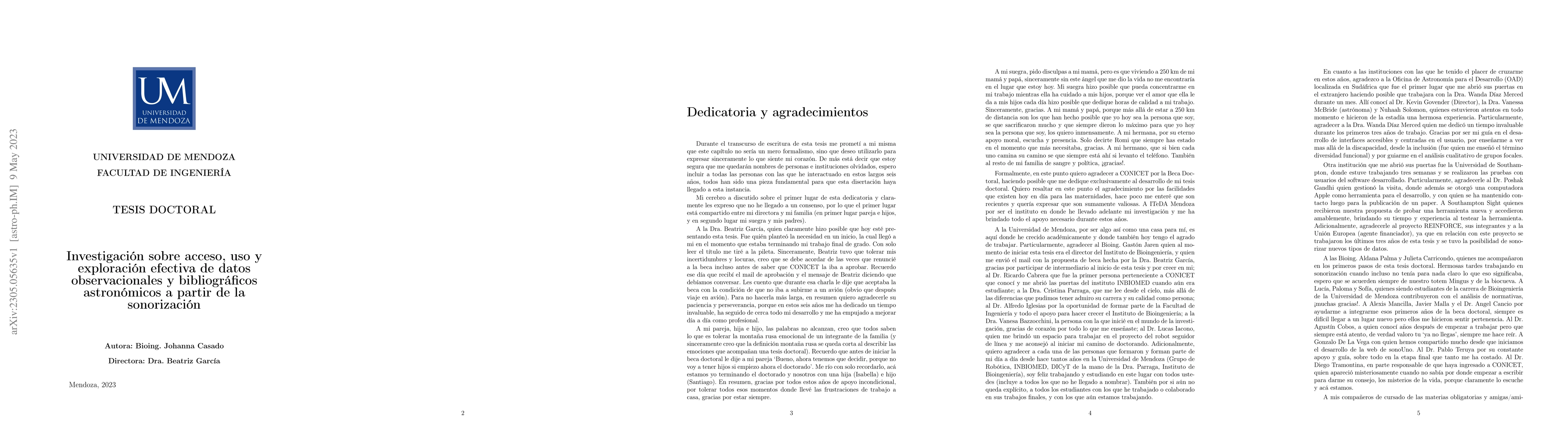 Thumbnail for Research on access, use and effective exploration of astronomical
  observational and bibliographical data from sonification