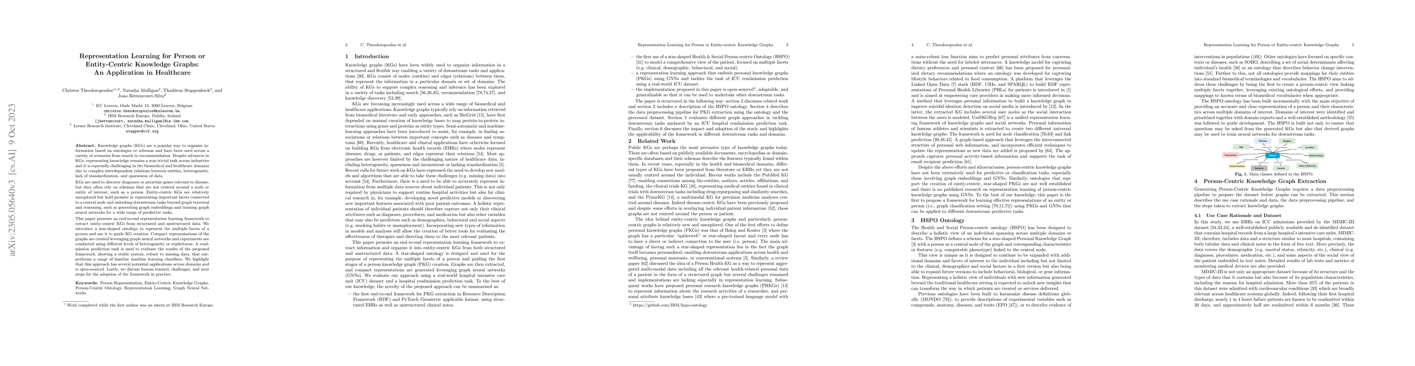 Thumbnail for Representation Learning for Person or Entity-centric Knowledge Graphs:
  An Application in Healthcare