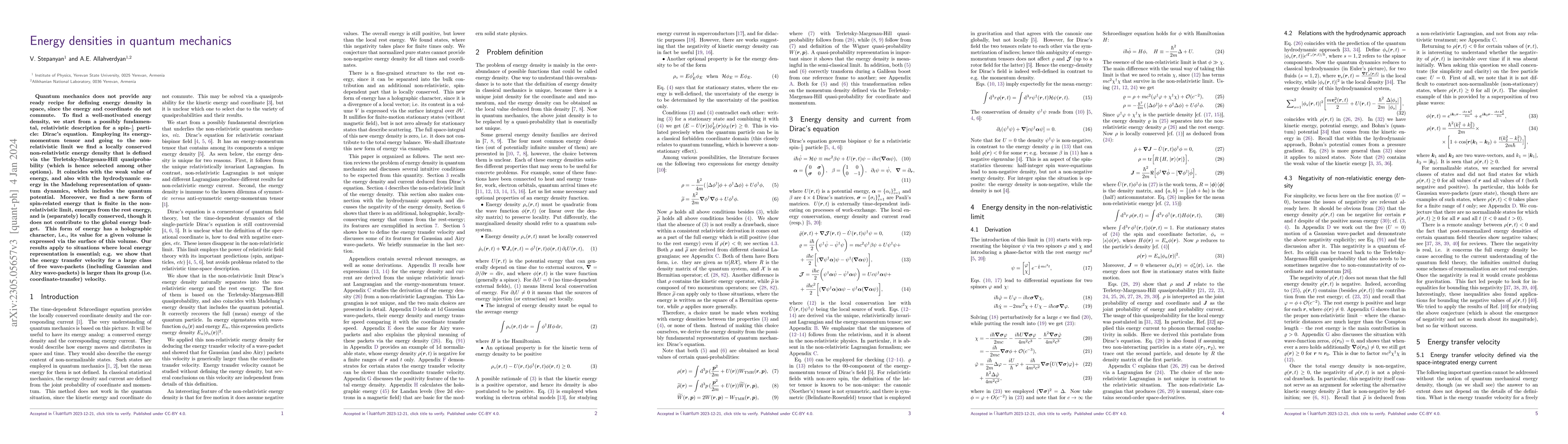 Thumbnail for Energy densities in quantum mechanics