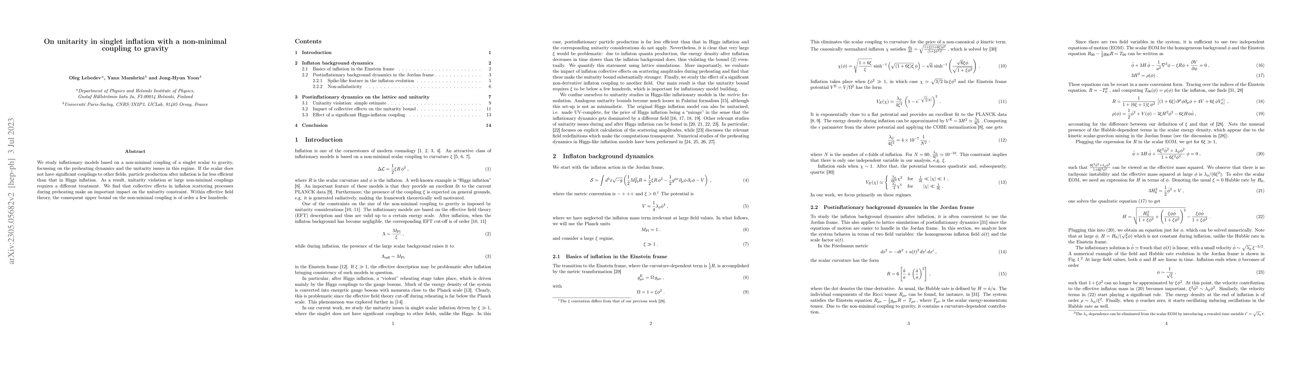 Thumbnail for On unitarity in singlet inflation with a non-minimal coupling to gravity
