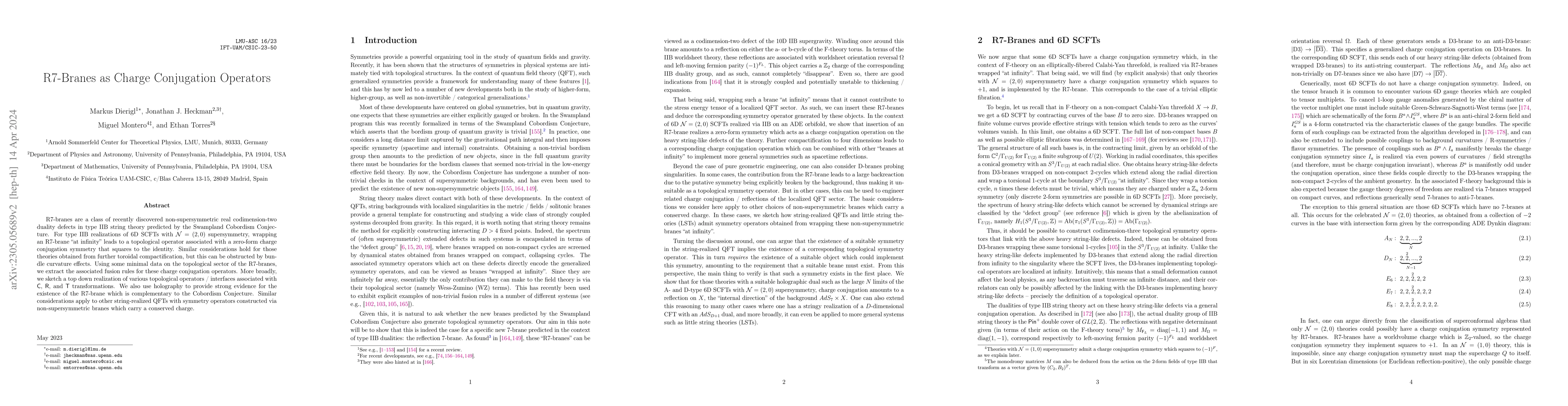 Thumbnail for R7-Branes as Charge Conjugation Operators