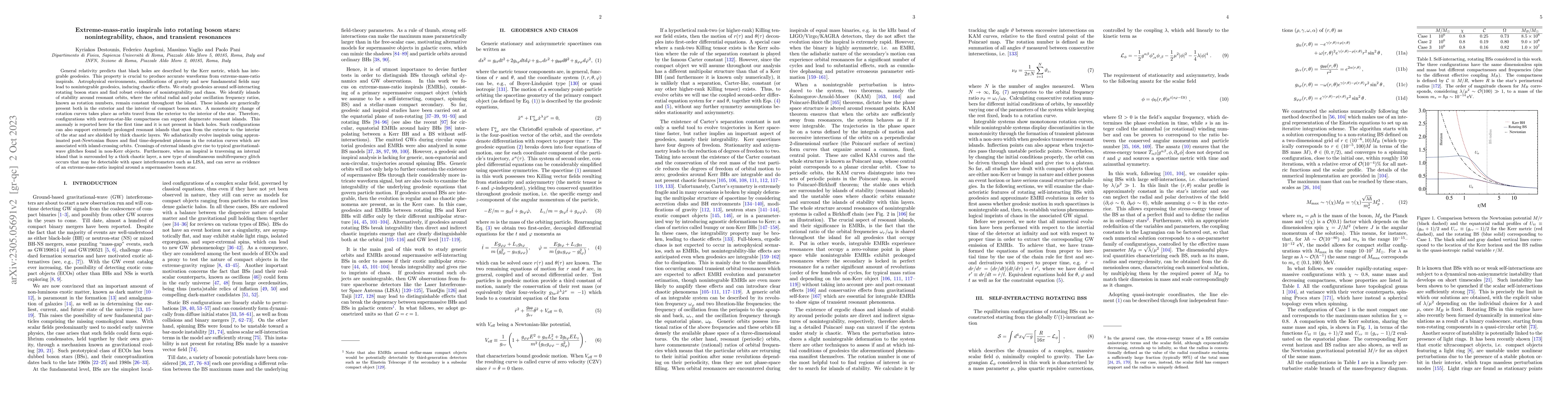 Thumbnail for Extreme-mass-ratio inspirals into rotating boson stars:
  nonintegrability, chaos, and transient resonances