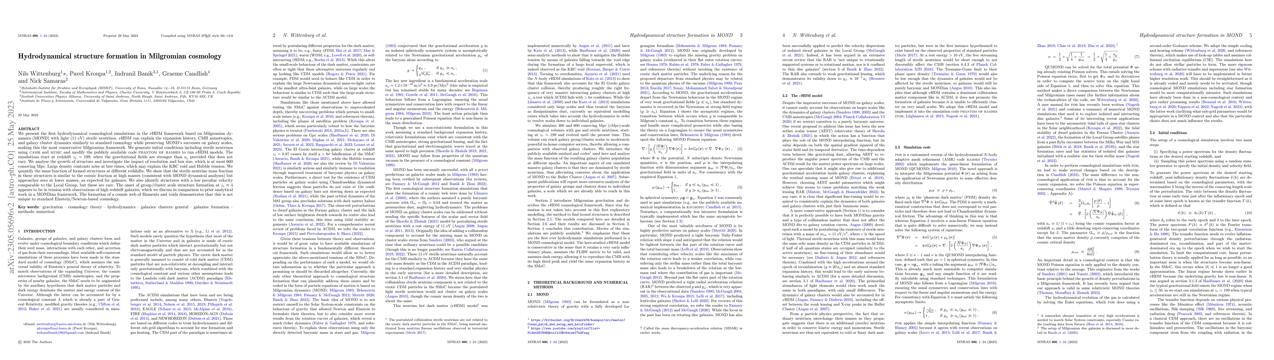 Thumbnail for Hydrodynamical structure formation in Milgromian cosmology