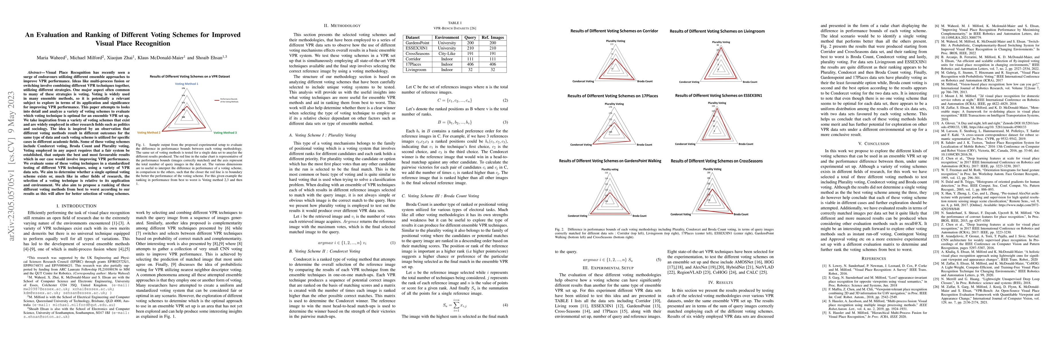 Thumbnail for An Evaluation and Ranking of Different Voting Schemes for Improved
  Visual Place Recognition