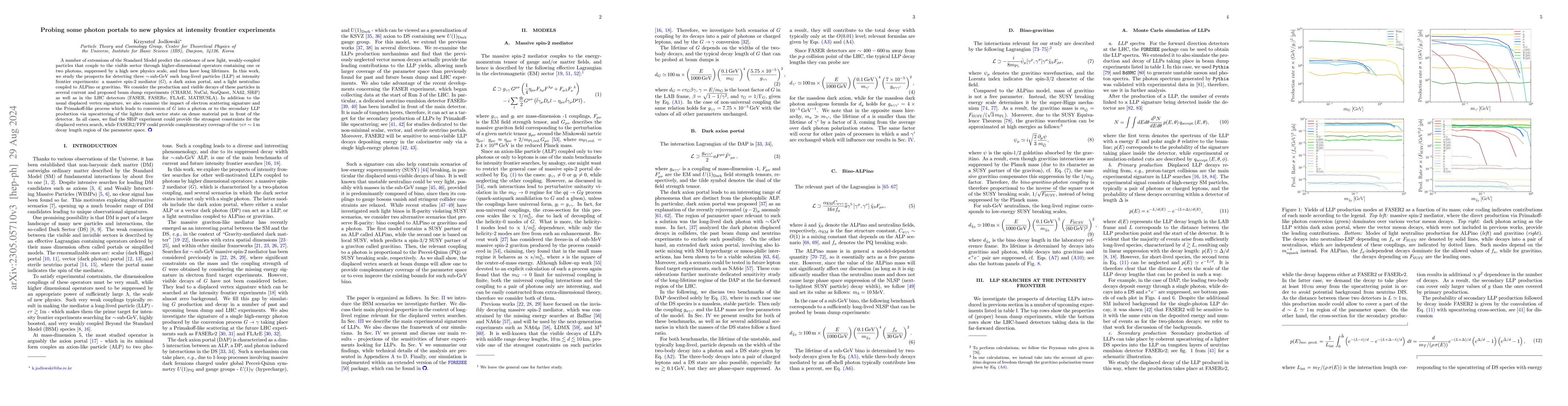 Thumbnail for Probing some photon portals to new physics at intensity frontier
  experiments
