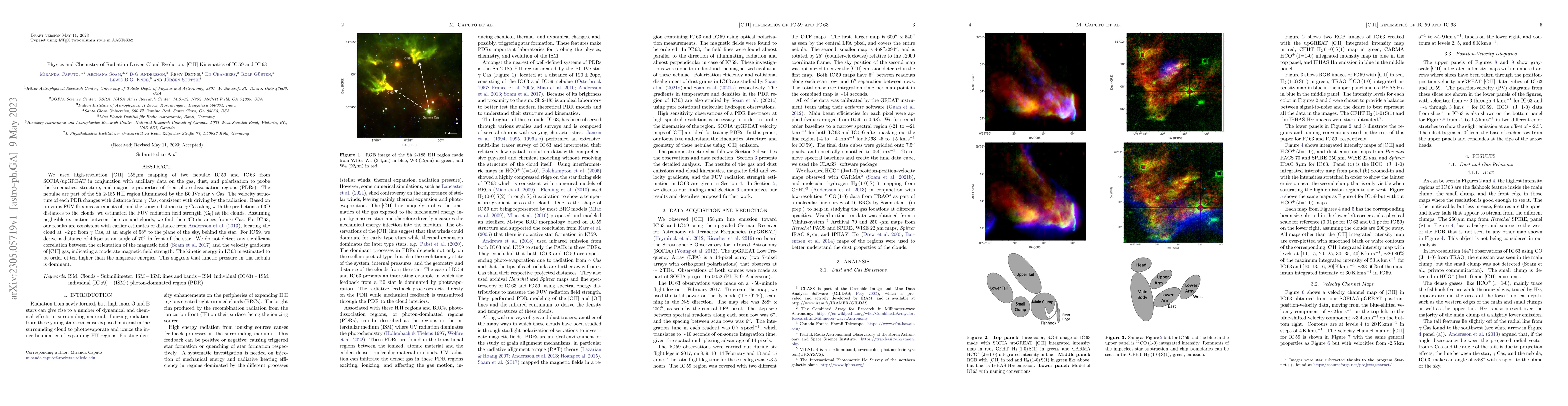 Thumbnail for Physics and Chemistry of Radiation Driven Cloud Evolution. [C II]
  Kinematics of IC 59 and IC 63