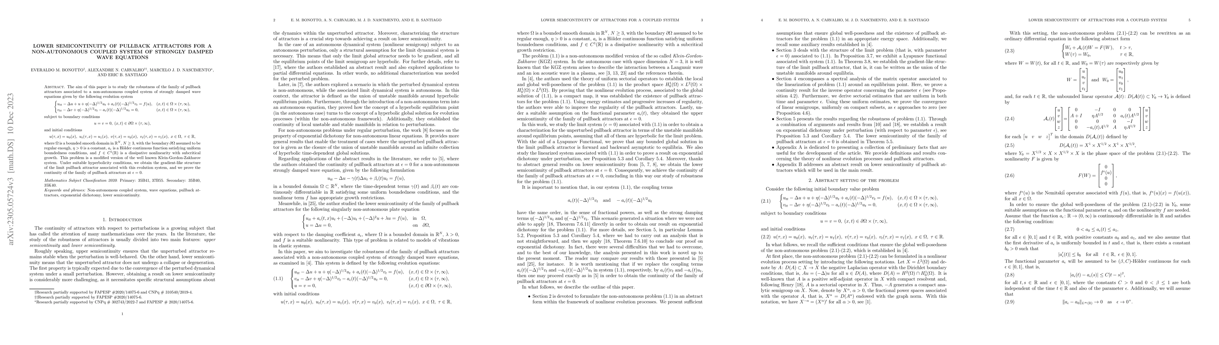 Thumbnail for Lower semicontinuity of pullback attractors for a non-autonomous coupled
  system of strongly damped wave equations