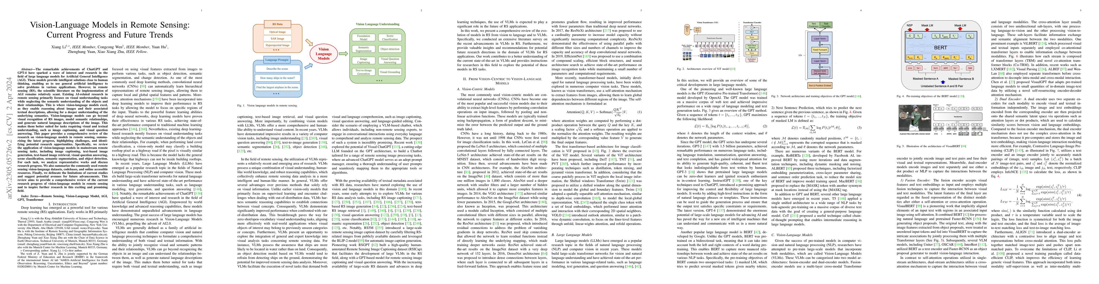 Thumbnail for Vision-Language Models in Remote Sensing: Current Progress and Future
  Trends