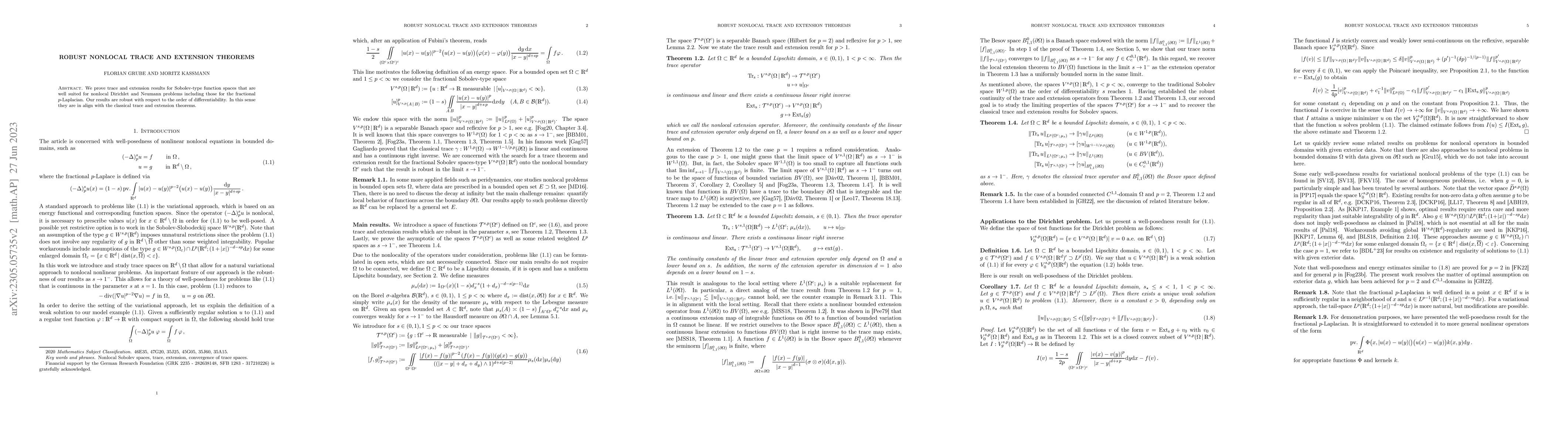 Thumbnail for Robust nonlocal trace and extension theorems