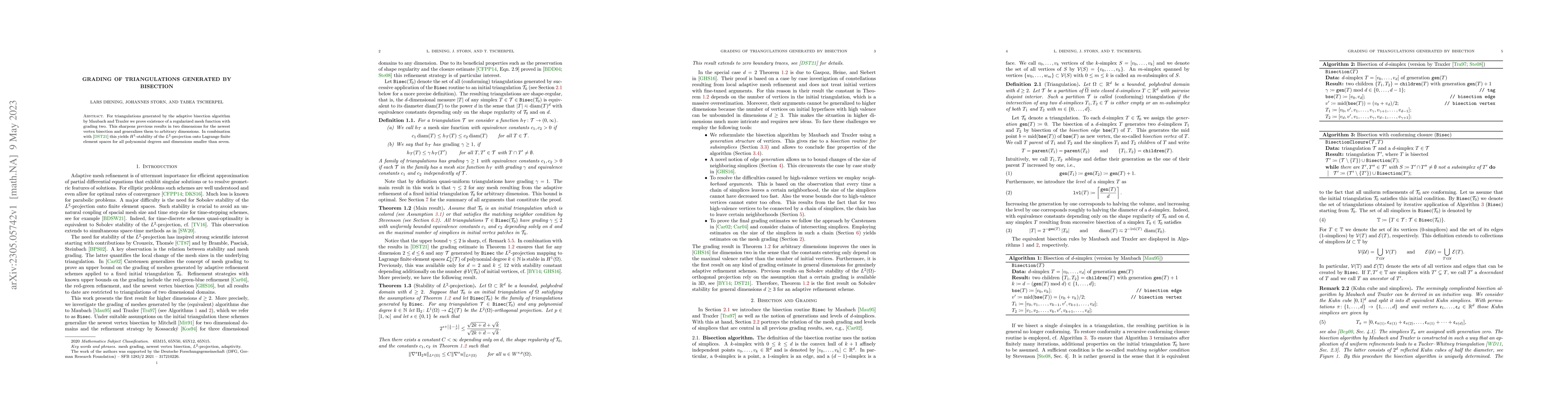 Thumbnail for Grading of Triangulations Generated by Bisection