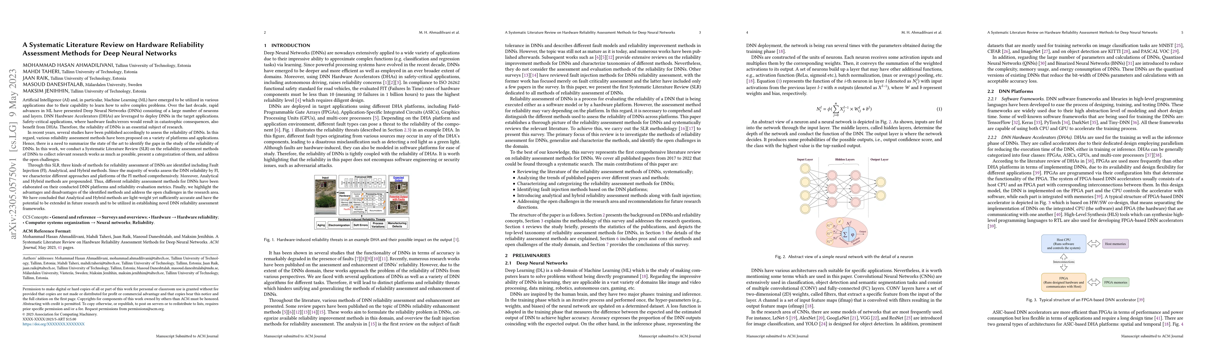 Thumbnail for A Systematic Literature Review on Hardware Reliability Assessment
  Methods for Deep Neural Networks
