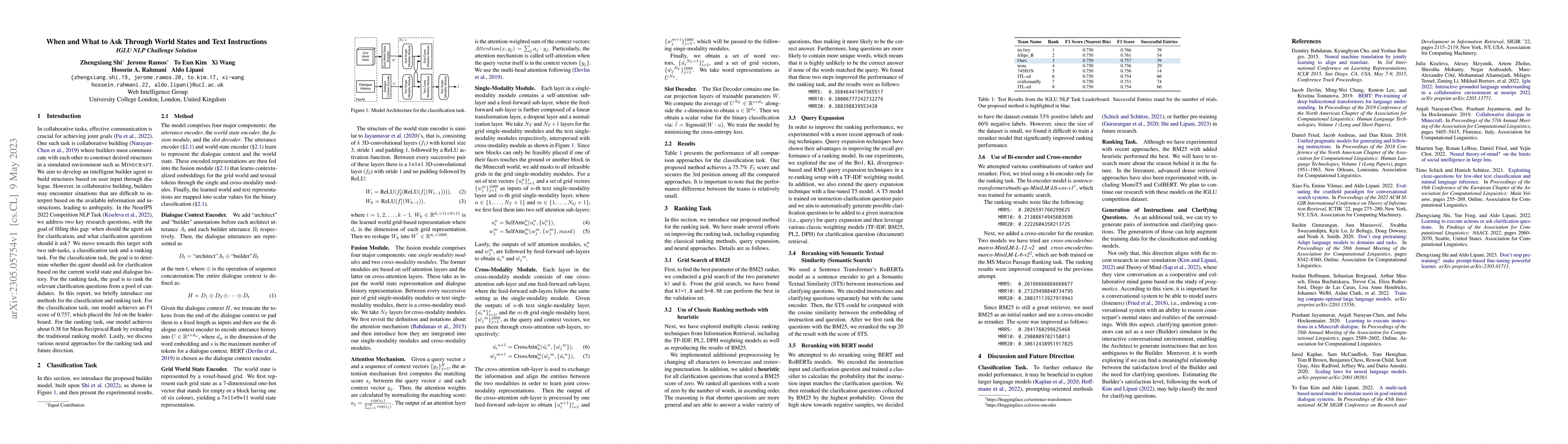 Thumbnail for When and What to Ask Through World States and Text Instructions: IGLU
  NLP Challenge Solution