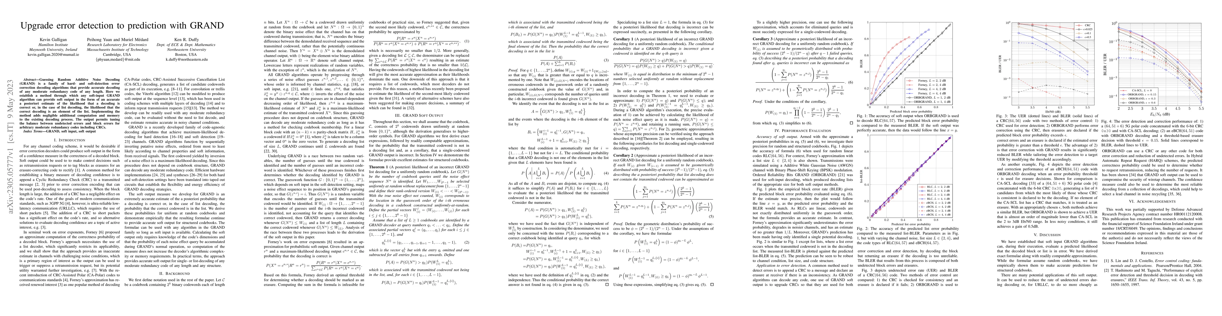 Thumbnail for Upgrade error detection to prediction with GRAND