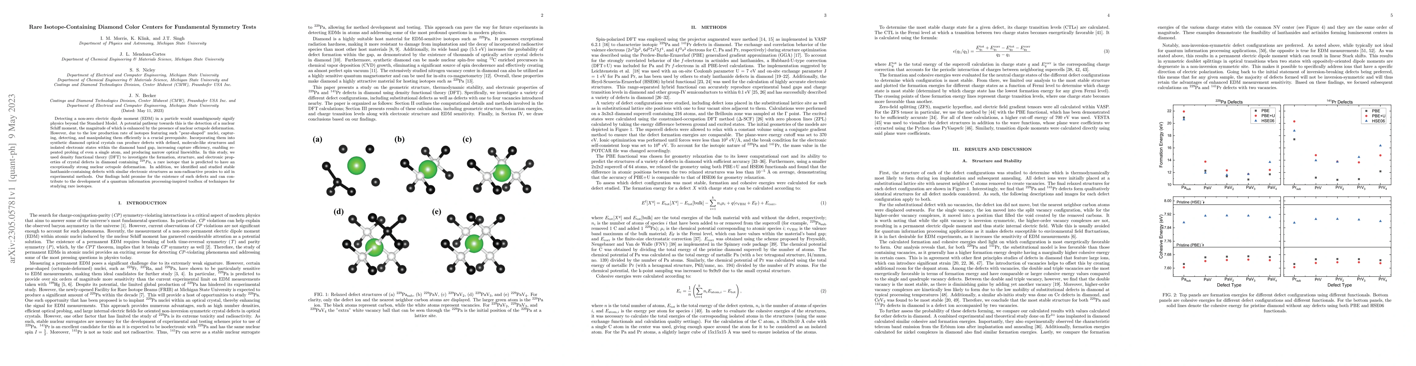 Thumbnail for Rare Isotope-Containing Diamond Color Centers for Fundamental Symmetry
  Tests
