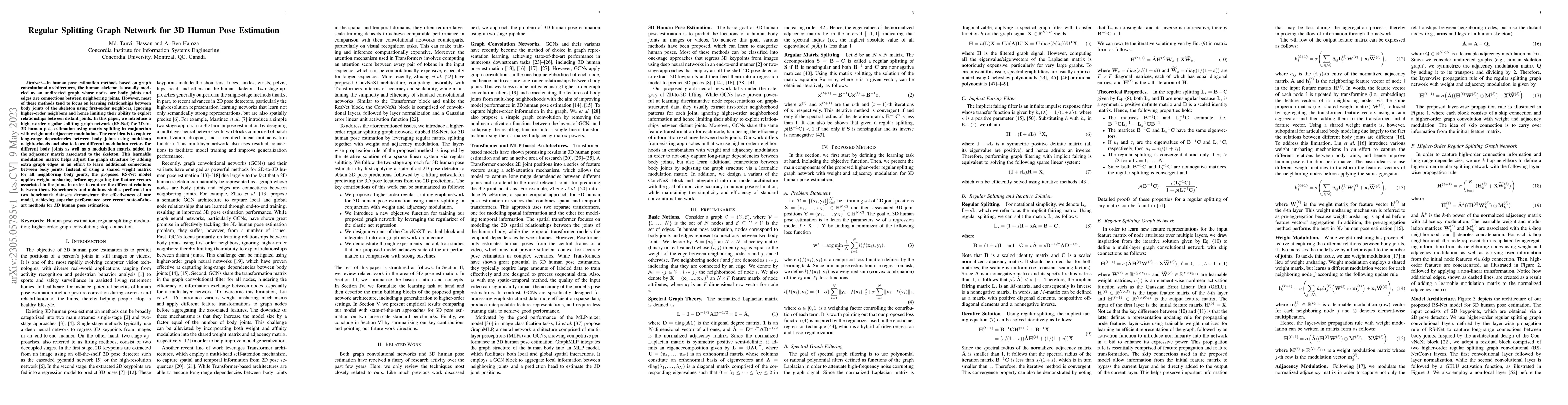 Thumbnail for Regular Splitting Graph Network for 3D Human Pose Estimation