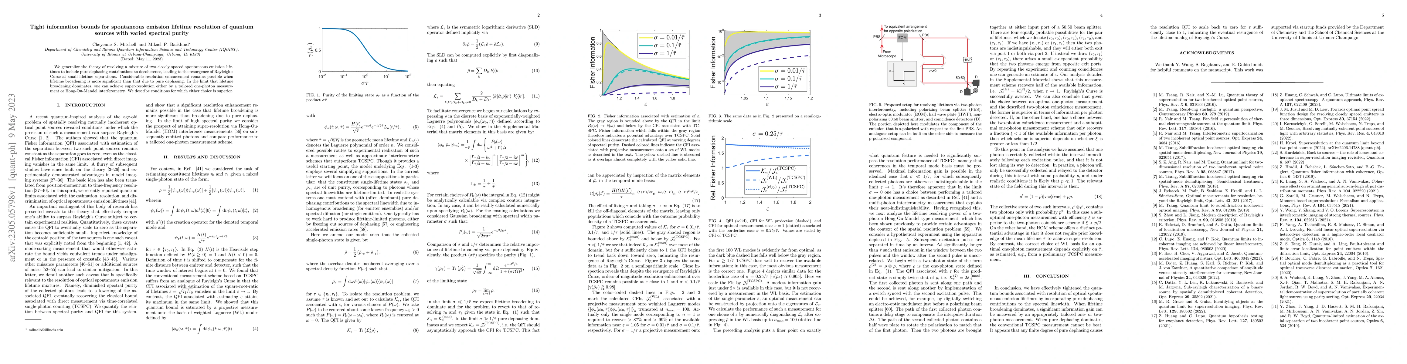 Thumbnail for Tight information bounds for spontaneous emission lifetime resolution of
  quantum sources with varied spectral purity