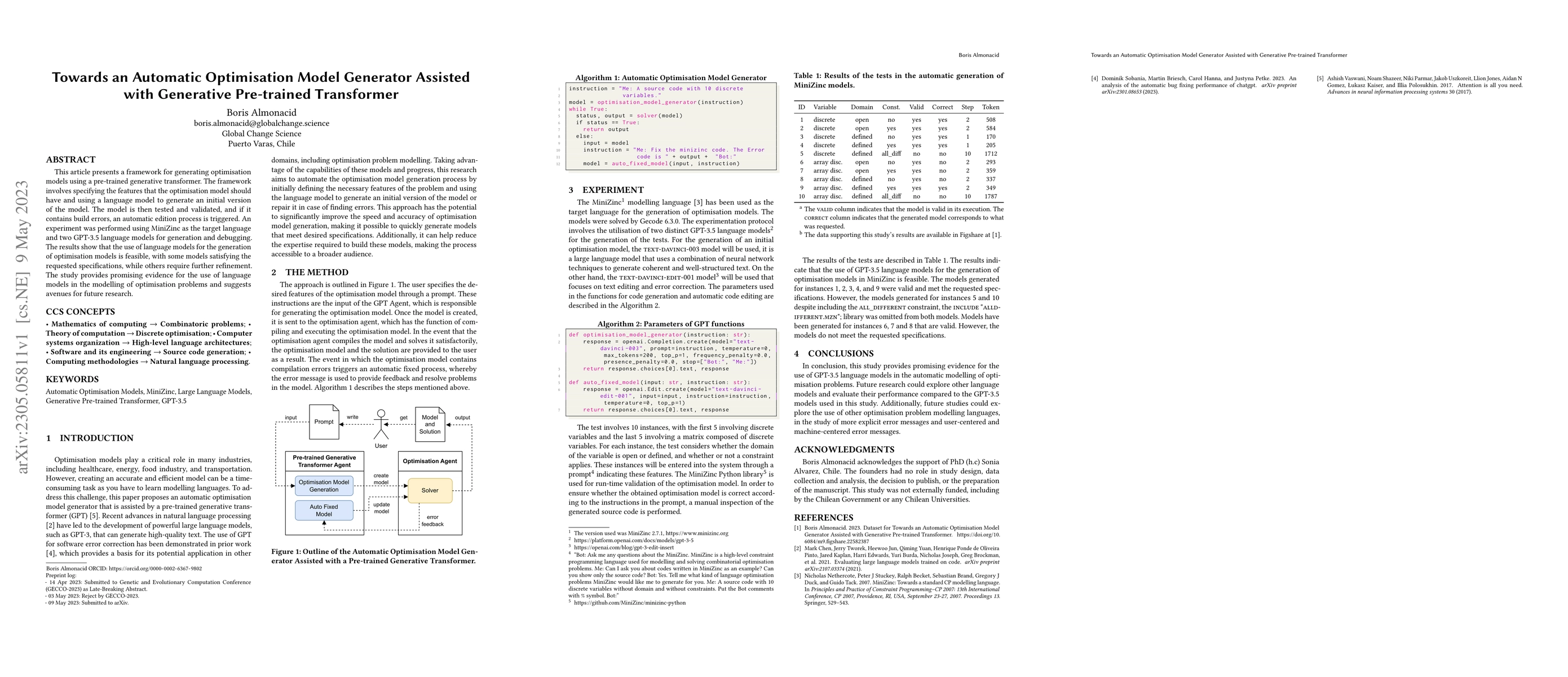 Thumbnail for Towards an Automatic Optimisation Model Generator Assisted with
  Generative Pre-trained Transformer