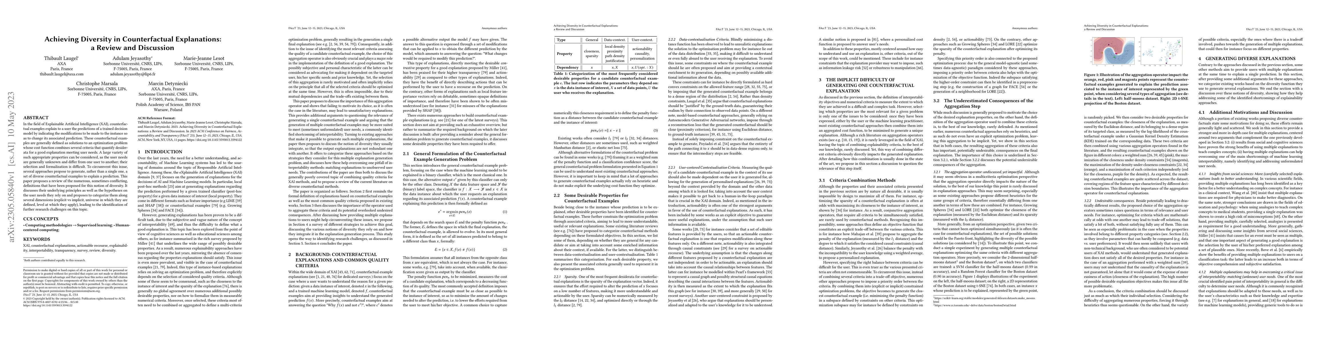 Thumbnail for Achieving Diversity in Counterfactual Explanations: a Review and
  Discussion