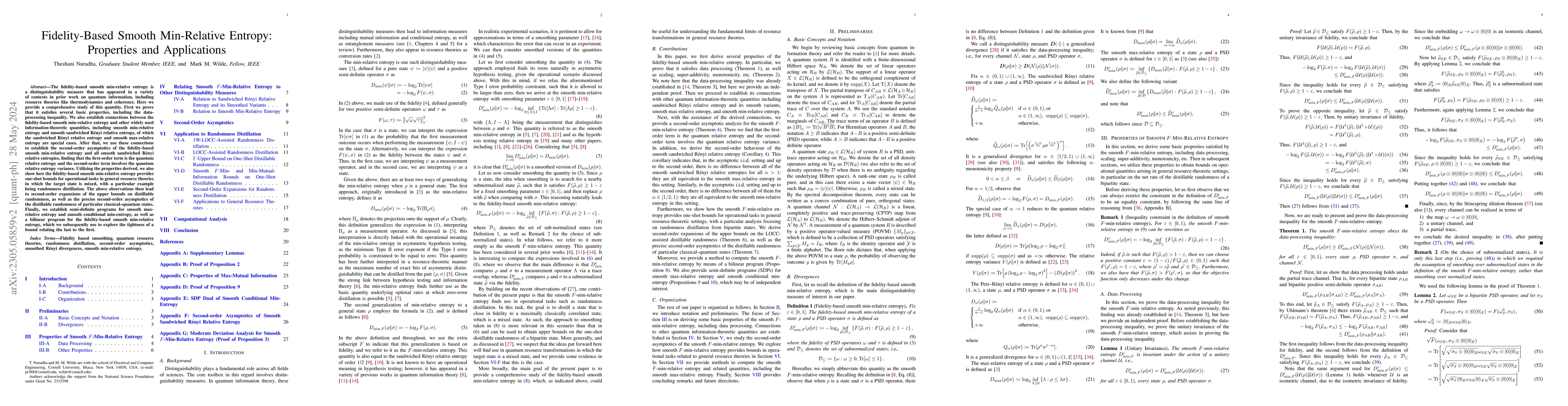 Thumbnail for Fidelity-Based Smooth Min-Relative Entropy: Properties and Applications