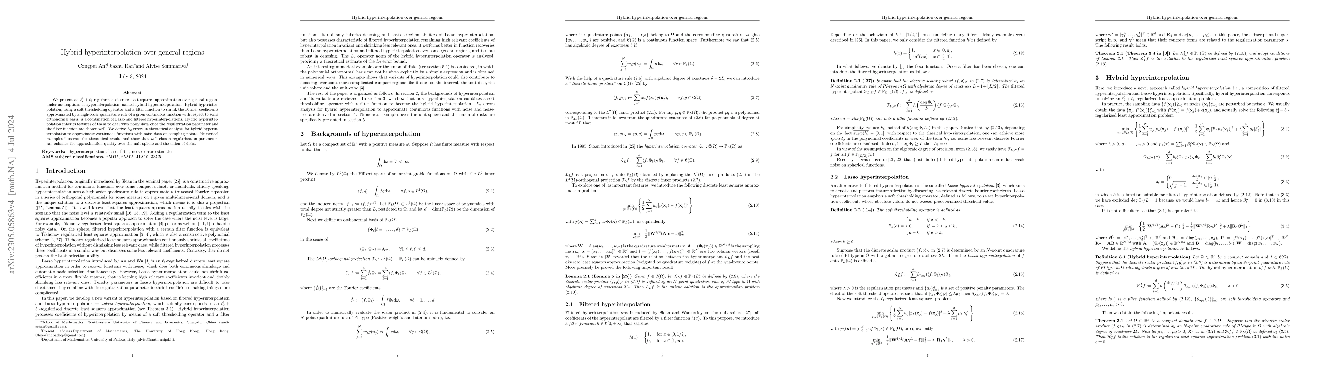 Thumbnail for Hybrid hyperinterpolation over general regions