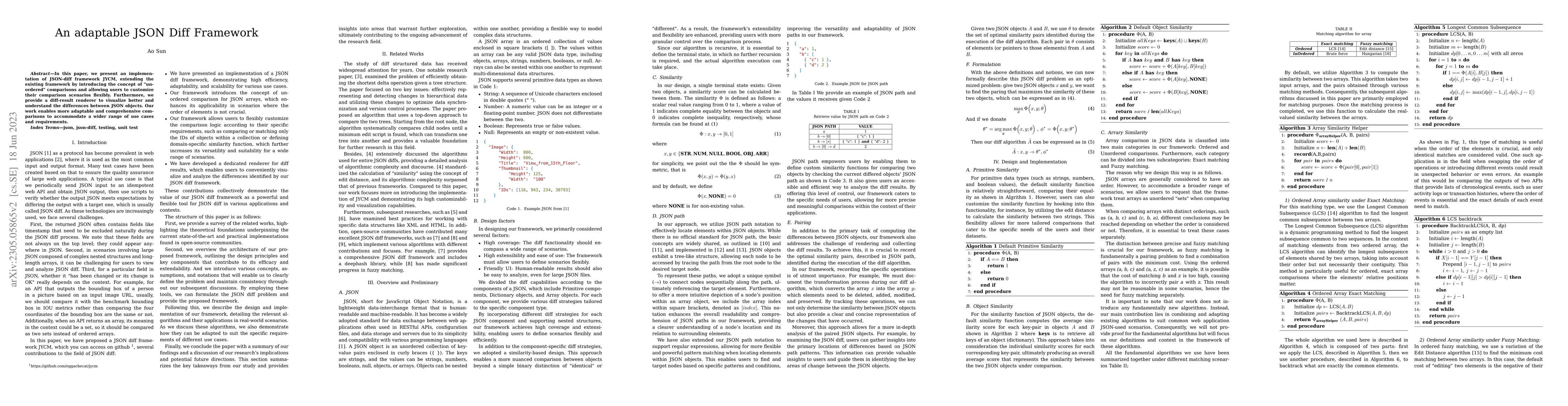Thumbnail for An adaptable JSON Diff Framework