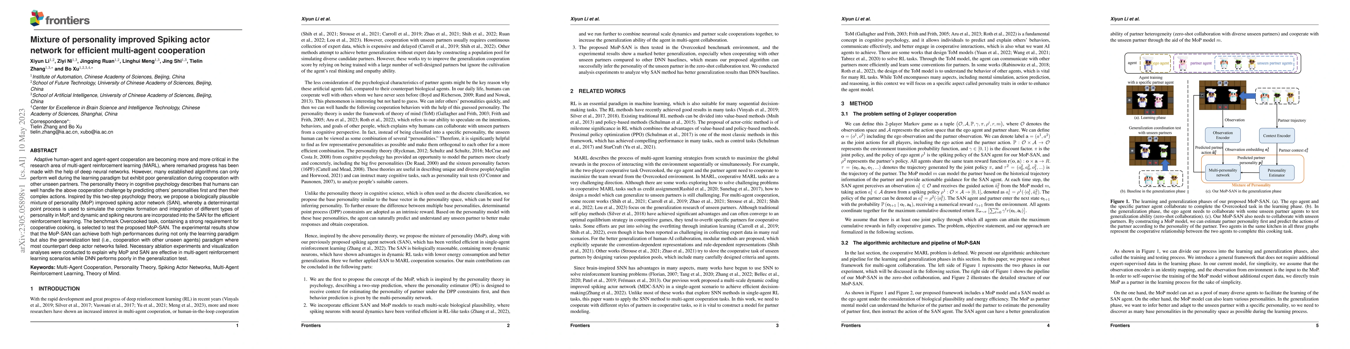 Thumbnail for Mixture of personality improved Spiking actor network for efficient
  multi-agent cooperation