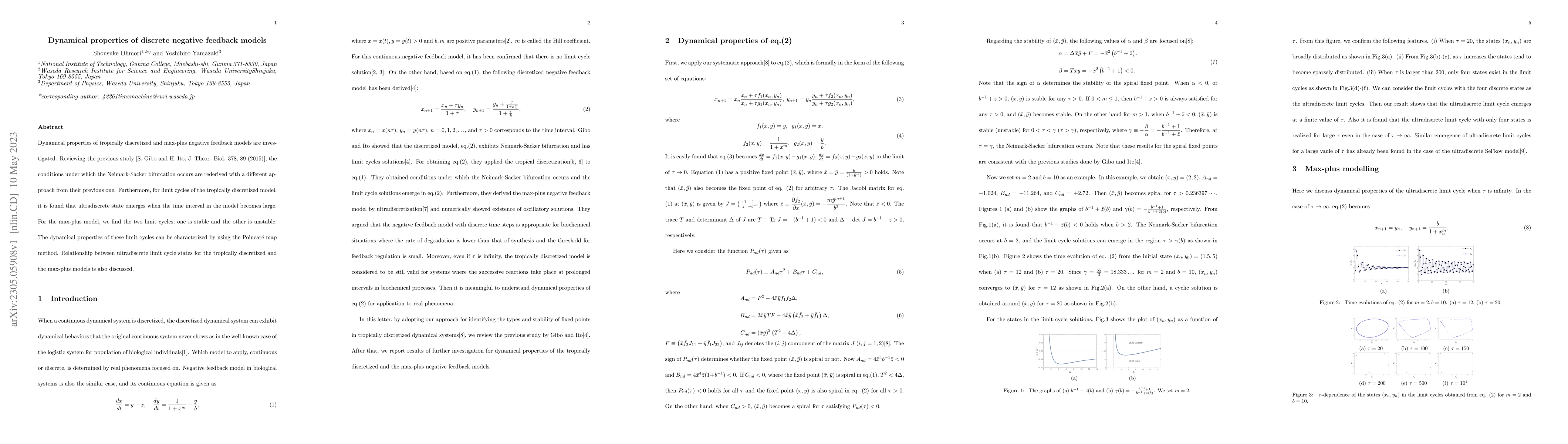 Thumbnail for Dynamical properties of discrete negative feedback models