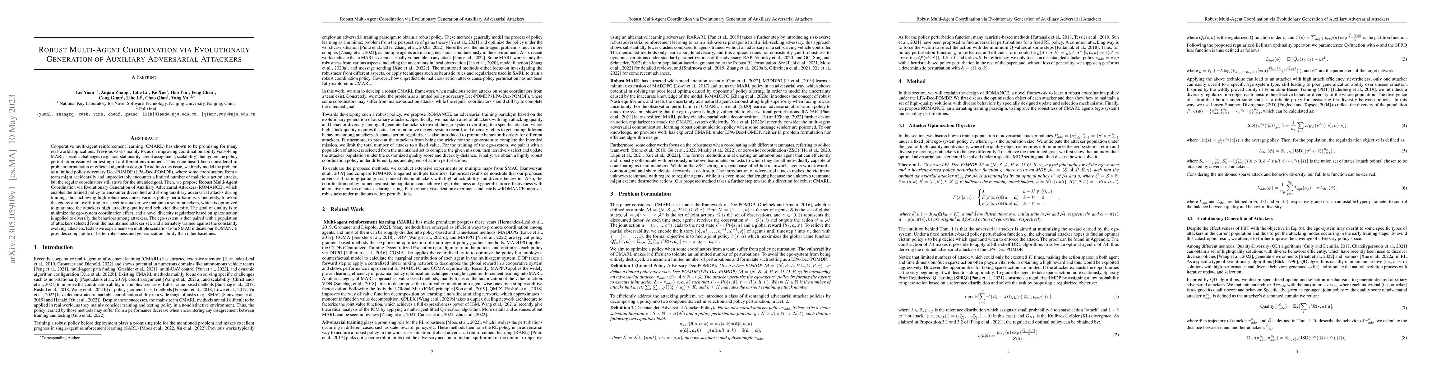 Thumbnail for Robust multi-agent coordination via evolutionary generation of auxiliary
  adversarial attackers