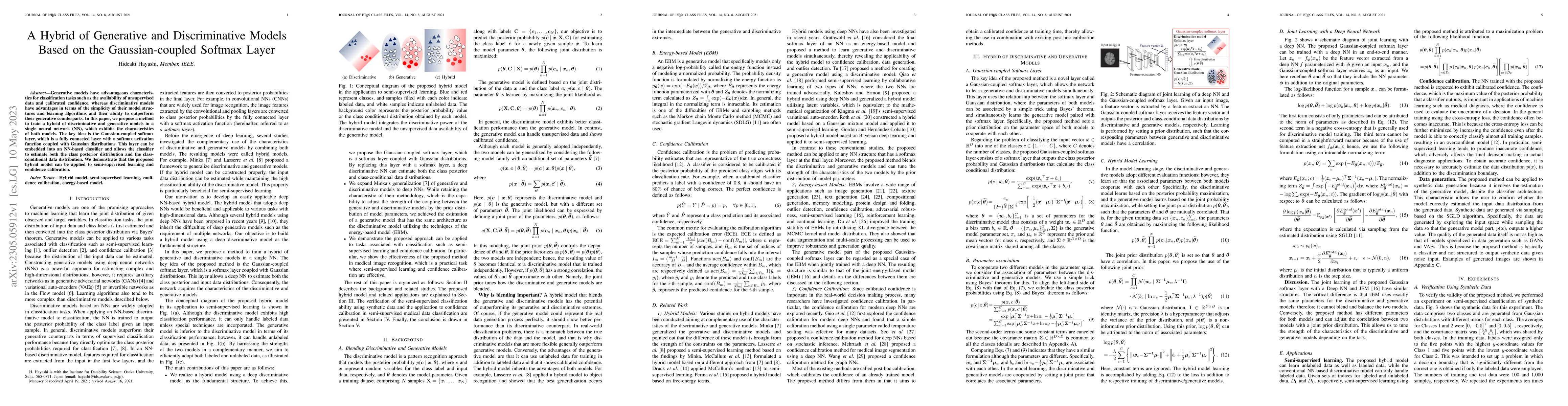Thumbnail for A Hybrid of Generative and Discriminative Models Based on the
  Gaussian-coupled Softmax Layer