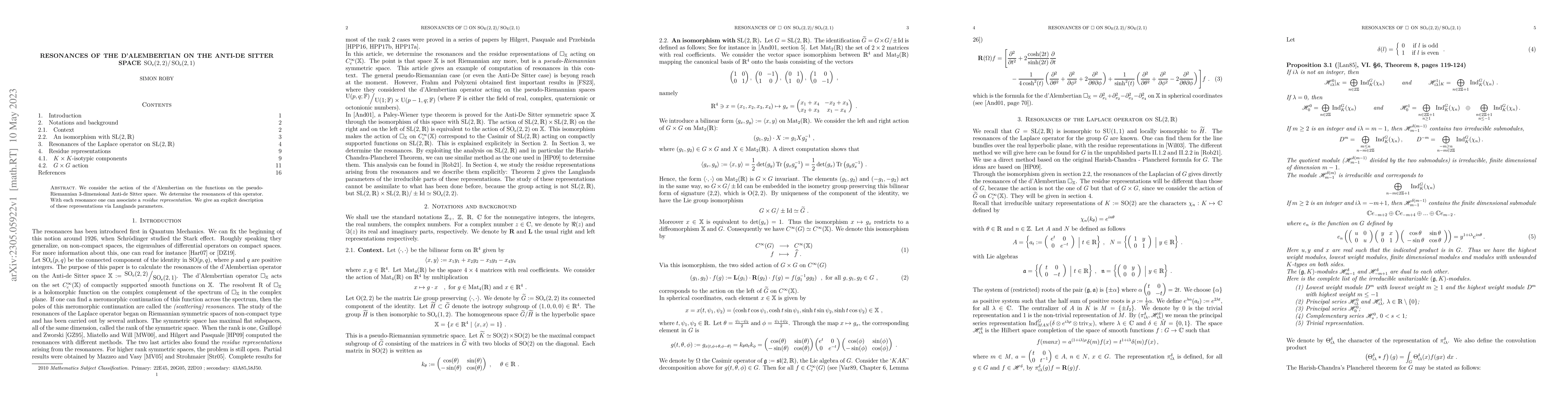 Thumbnail for Resonances of the d'Alembertian on the Anti-de Sitter space
  $\mathop{\rm{SO_e}}(2,2)/\mathop{\rm{SO_e}}(2,1)$