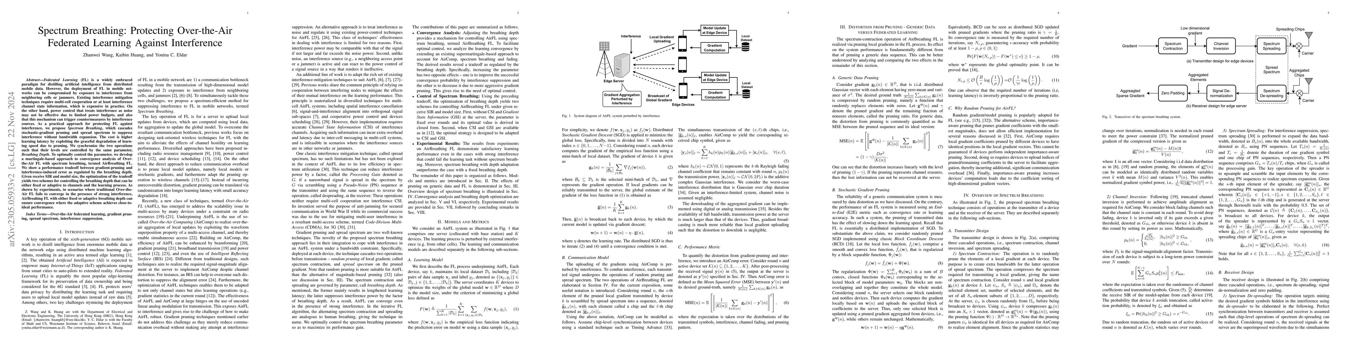 Thumbnail for Spectrum Breathing: Protecting Over-the-Air Federated Learning Against
  Interference