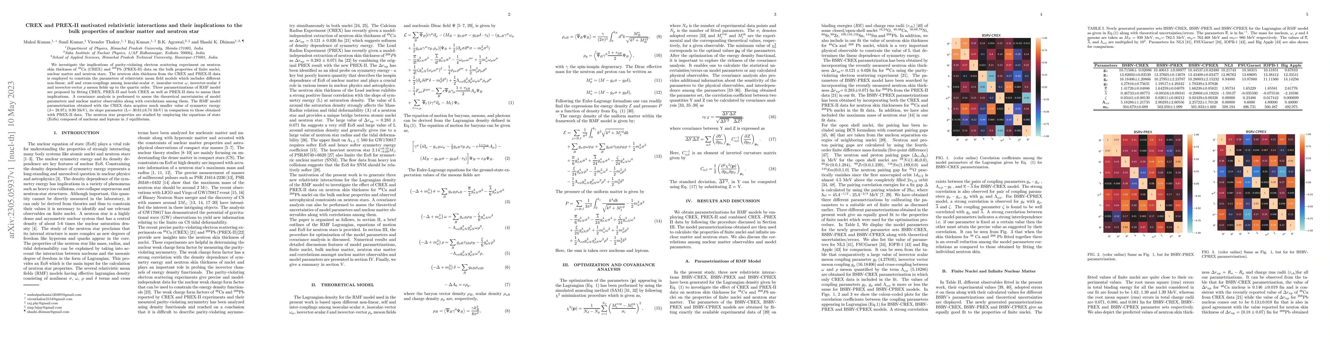 Thumbnail for CREX- and PREX-II-motivated relativistic interactions and their
  implications for the bulk properties of nuclear matter and neutron stars