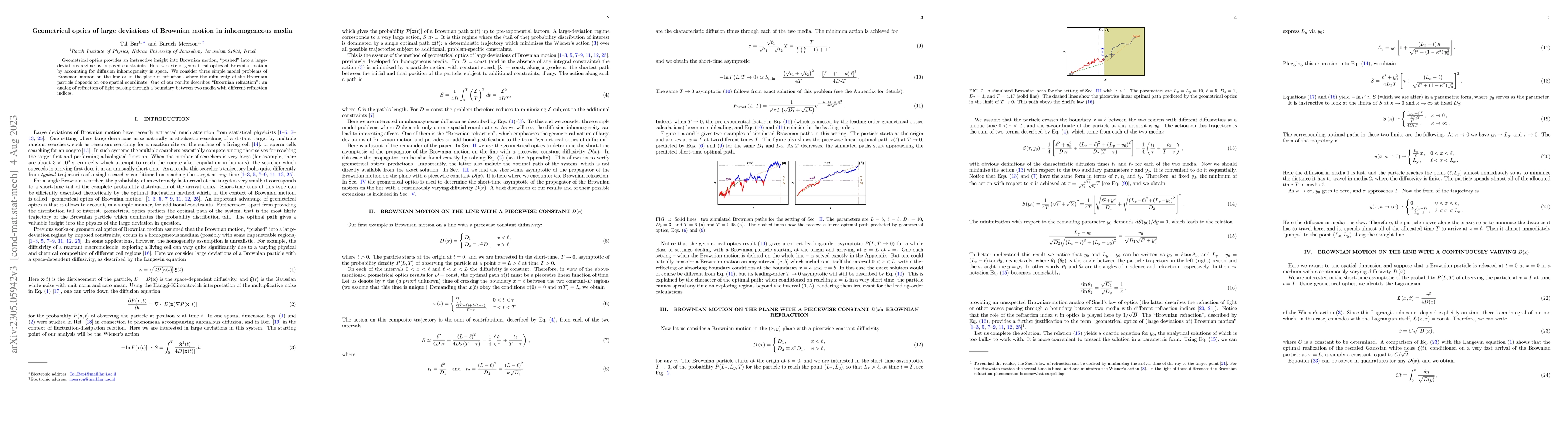 Thumbnail for Geometrical optics of large deviations of Brownian motion in
  inhomogeneous media