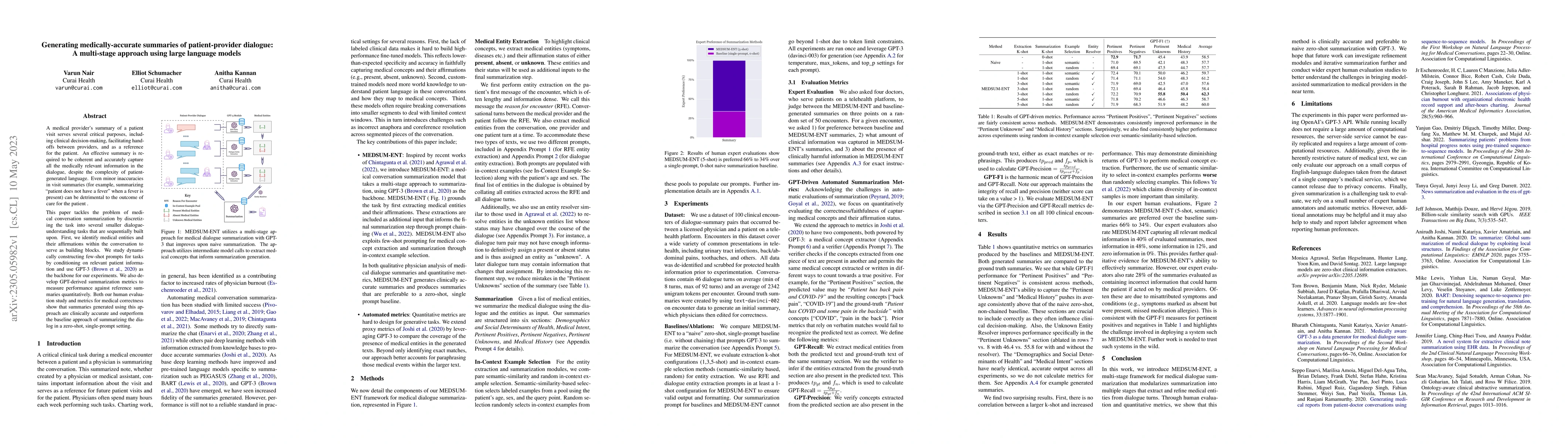 Thumbnail for Generating medically-accurate summaries of patient-provider dialogue: A
  multi-stage approach using large language models