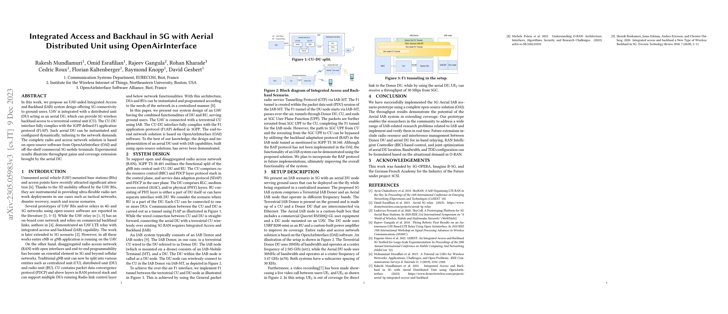 Thumbnail for Integrated Access and Backhaul in 5G with Aerial Distributed Unit using
  OpenAirInterface