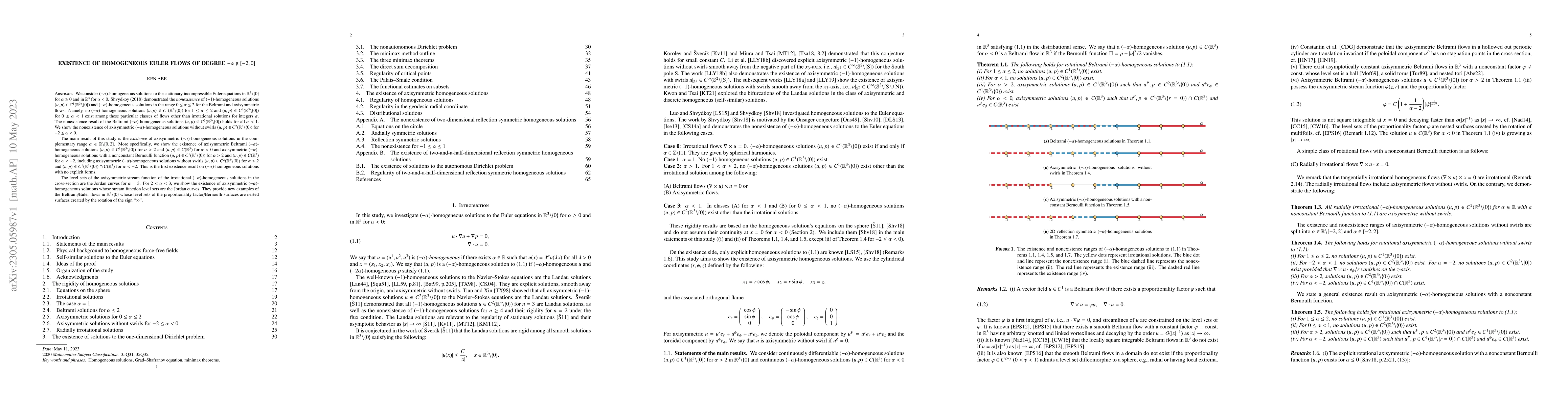 Thumbnail for Existence of homogeneous Euler flows of degree $-\alpha\notin [-2,0]$