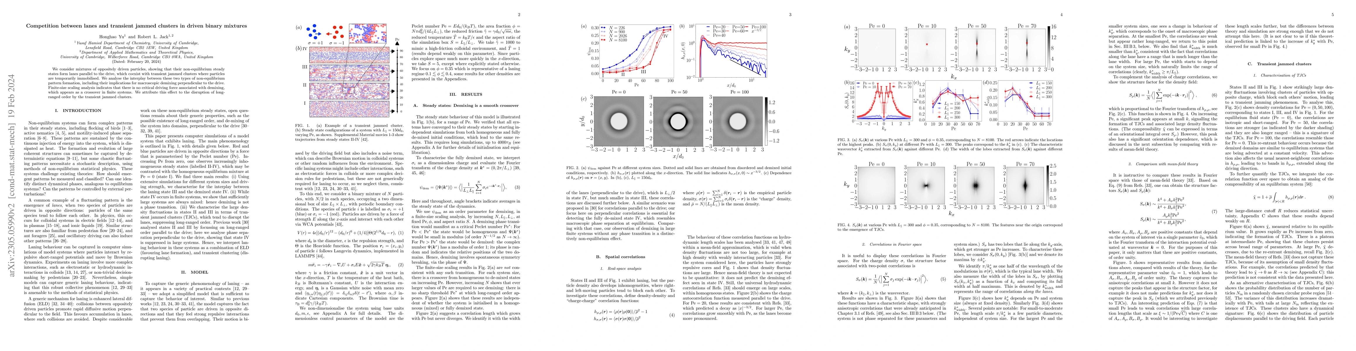 Thumbnail for Competition between lanes and transient jammed clusters in driven binary
  mixtures