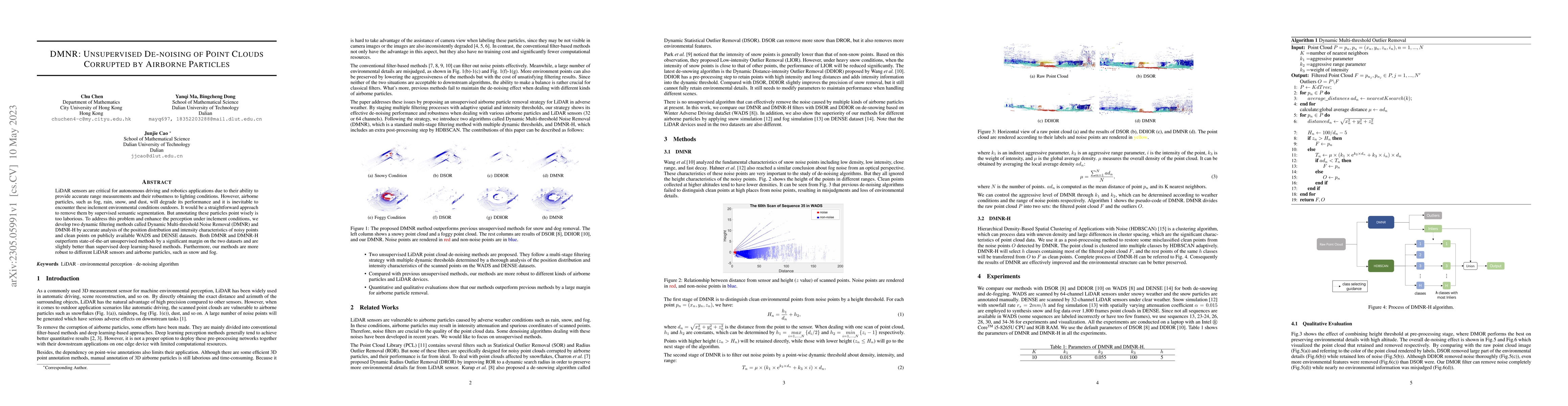 Thumbnail for DMNR: Unsupervised De-noising of Point Clouds Corrupted by Airborne
  Particles
