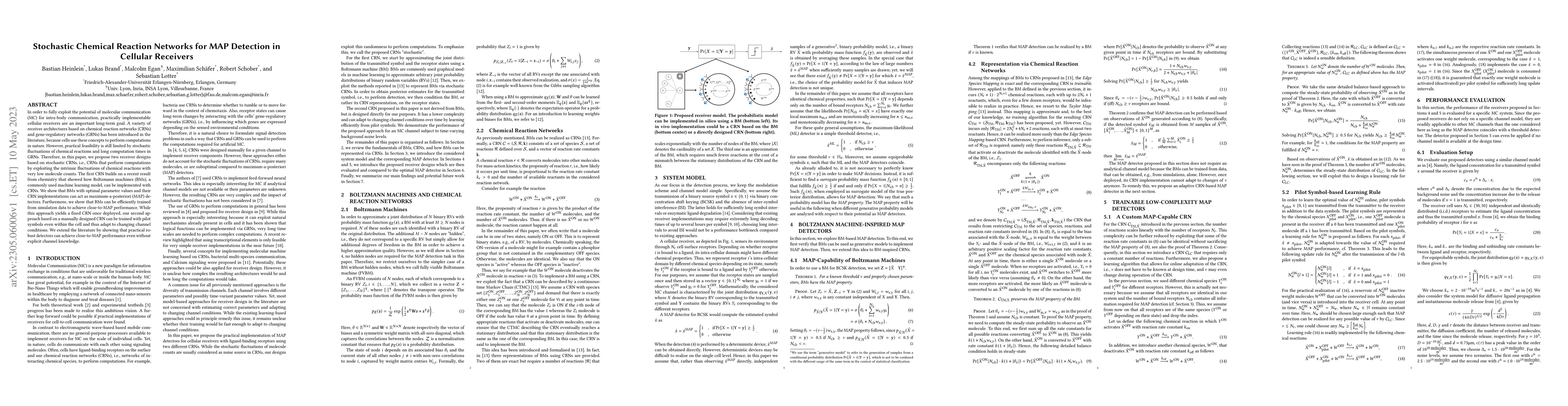 Thumbnail for Stochastic Chemical Reaction Networks for MAP Detection in Cellular
  Receivers