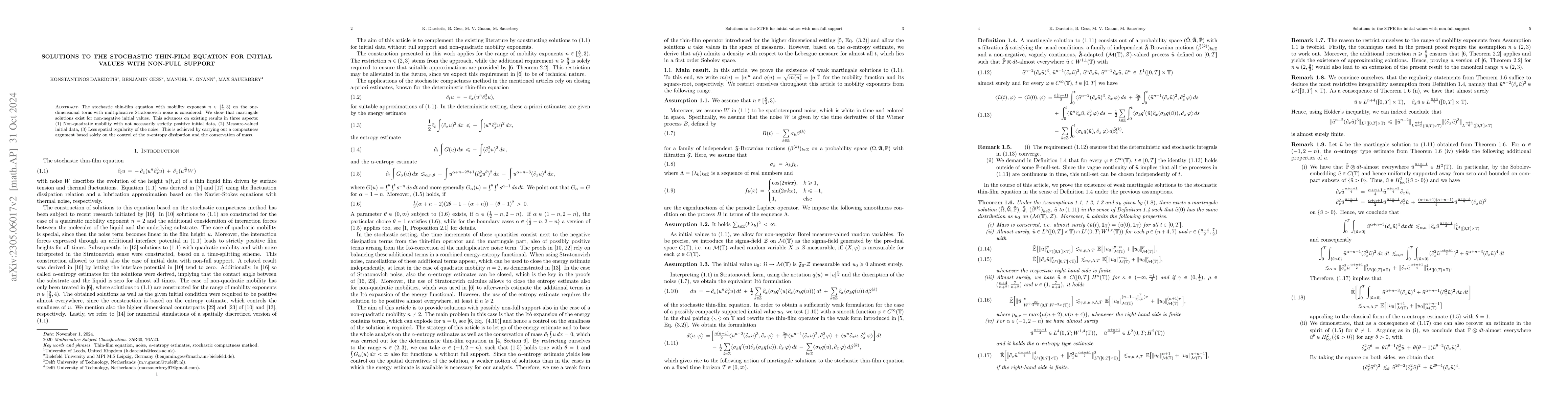 Thumbnail for Solutions to the stochastic thin-film equation for initial values with
  non-full support