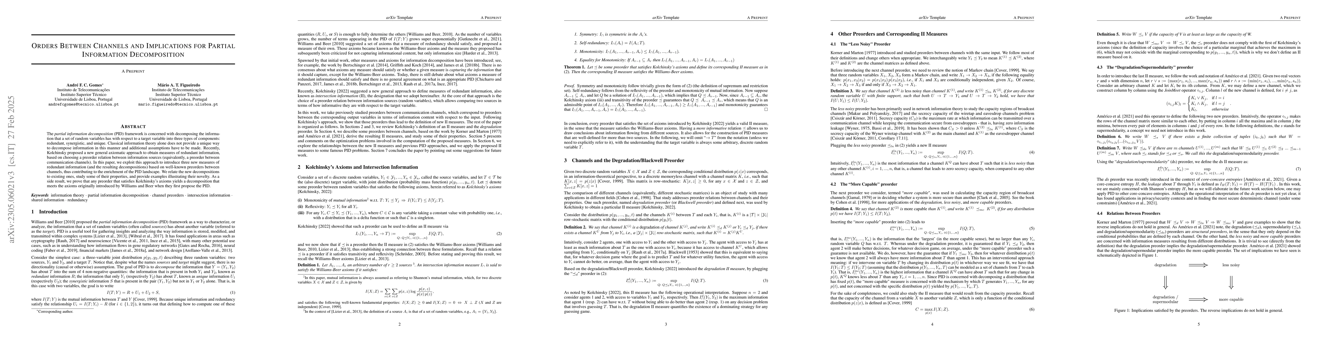 Thumbnail for Orders between channels and implications for partial information
  decomposition