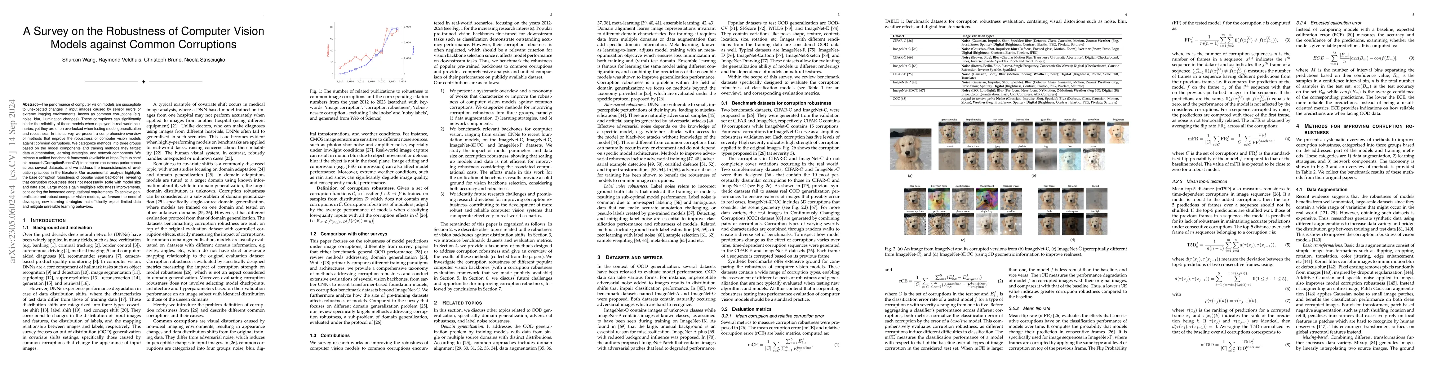 Thumbnail for A Survey on the Robustness of Computer Vision Models against Common
  Corruptions