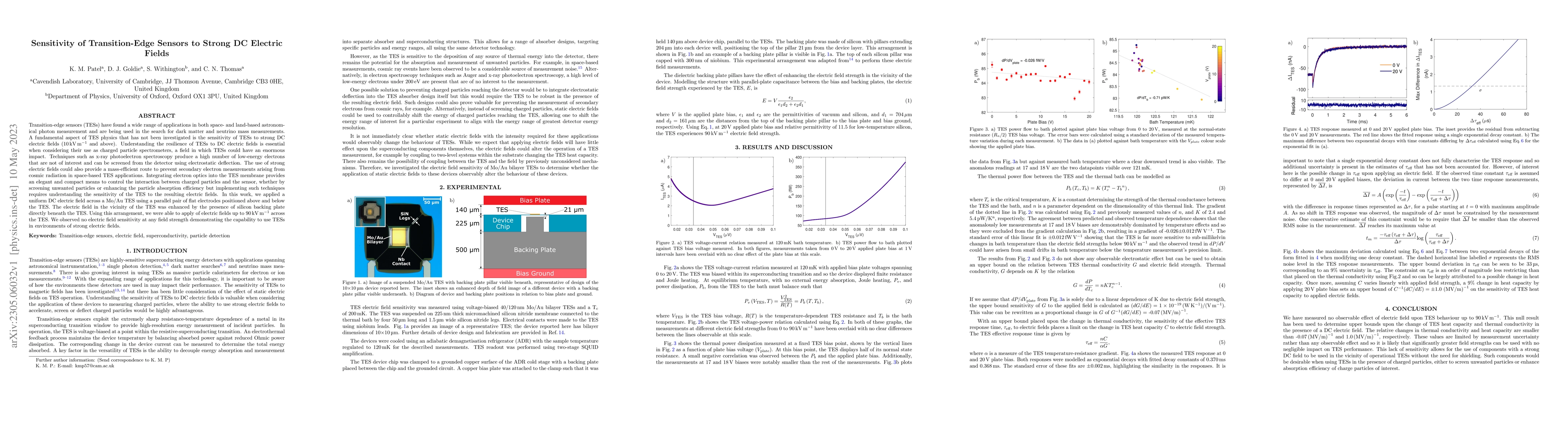 Thumbnail for Sensitivity of Transition-Edge Sensors to Strong DC Electric Fields